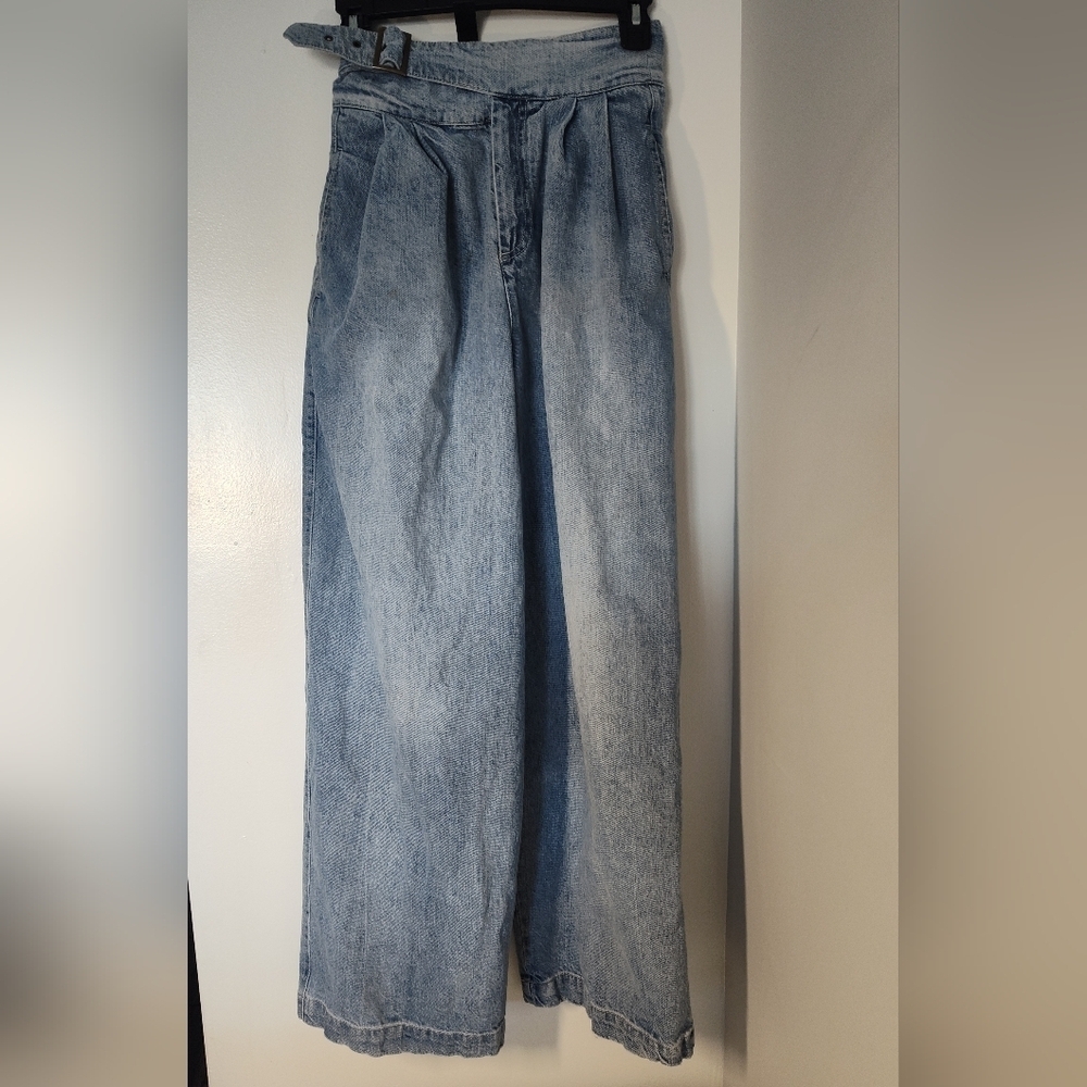 Free People Light Blue Flare & Wide Leg Jeans